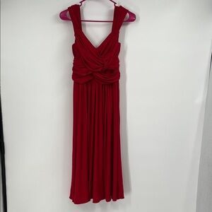 Boston Proper Vibrant Red Midi Dress Size 8